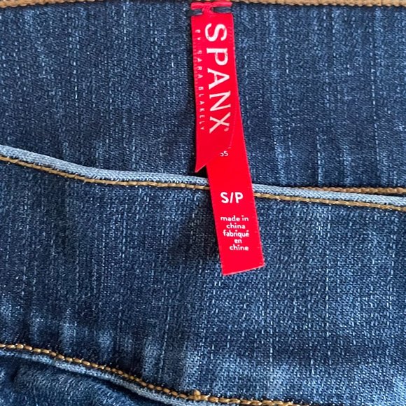 Spanx Skinny Distressed Pull on Jeans Jeggings Small Stretch Denim High Waist - Picture 8 of 10